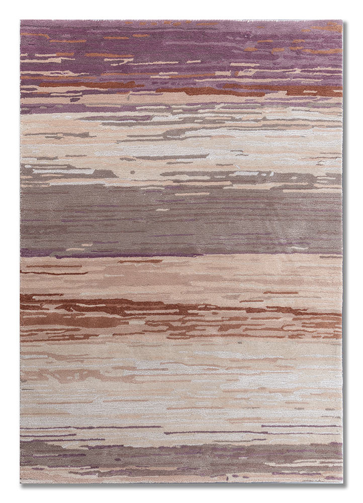  pink and purple wool and viscose Hand Tufted Rug