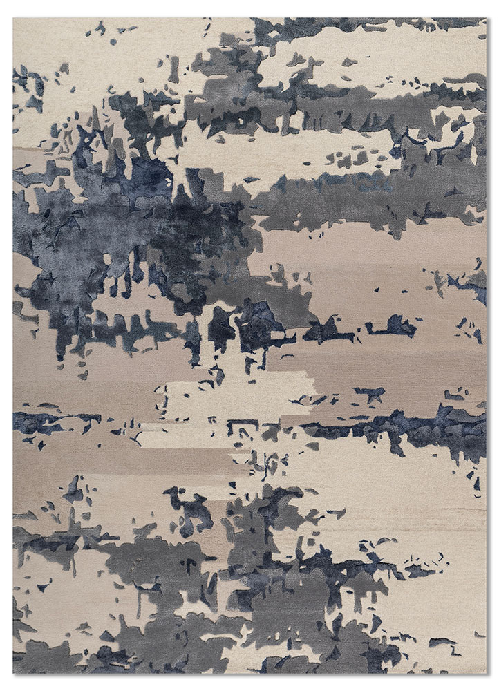 genesis ivory wool and viscose Hand Tufted Rug - HeadShot