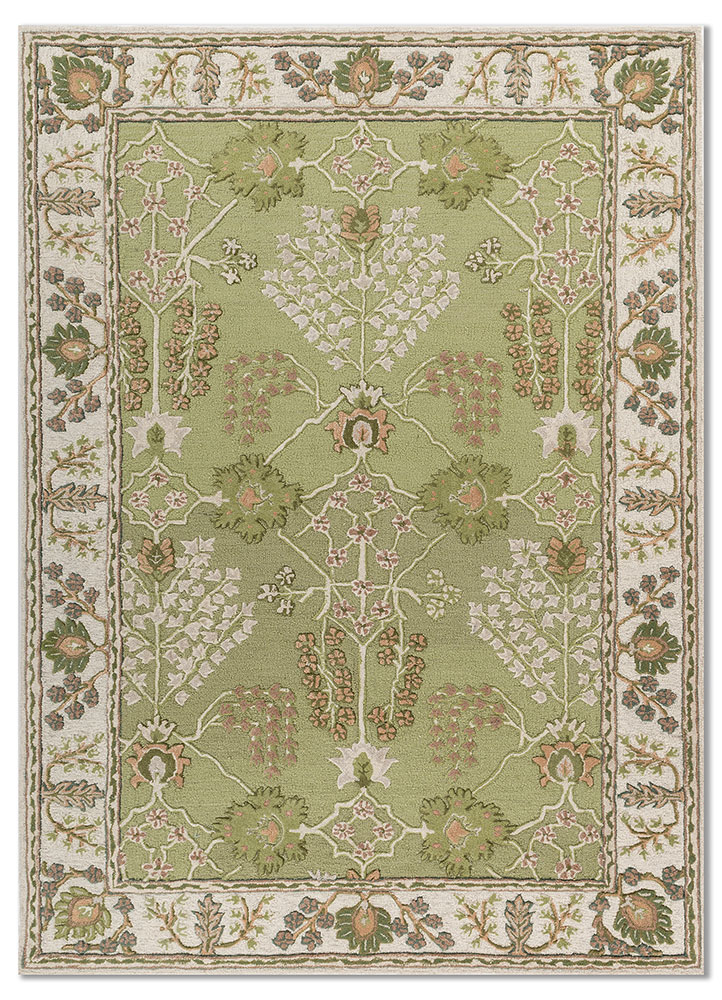 kasbah green wool and viscose Hand Tufted Rug - HeadShot kasbah green wool and viscose Hand Tufted Rug - HeadShot