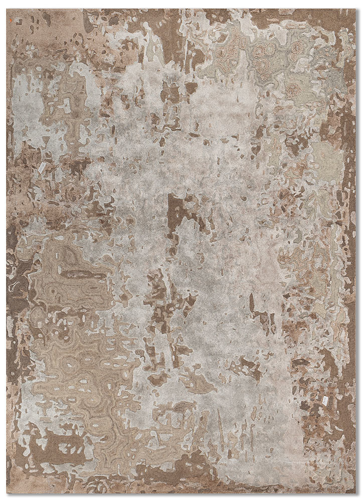  grey and black wool and bamboo silk Hand Tufted Rug