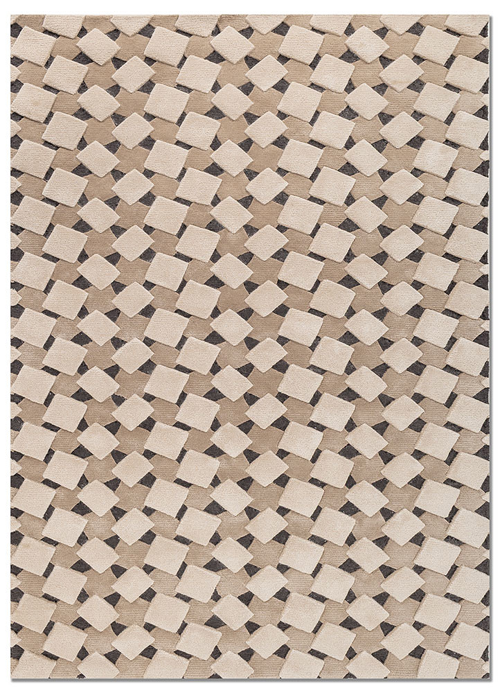 CHIRASHI beige and brown wool and viscose Hand Tufted Rug