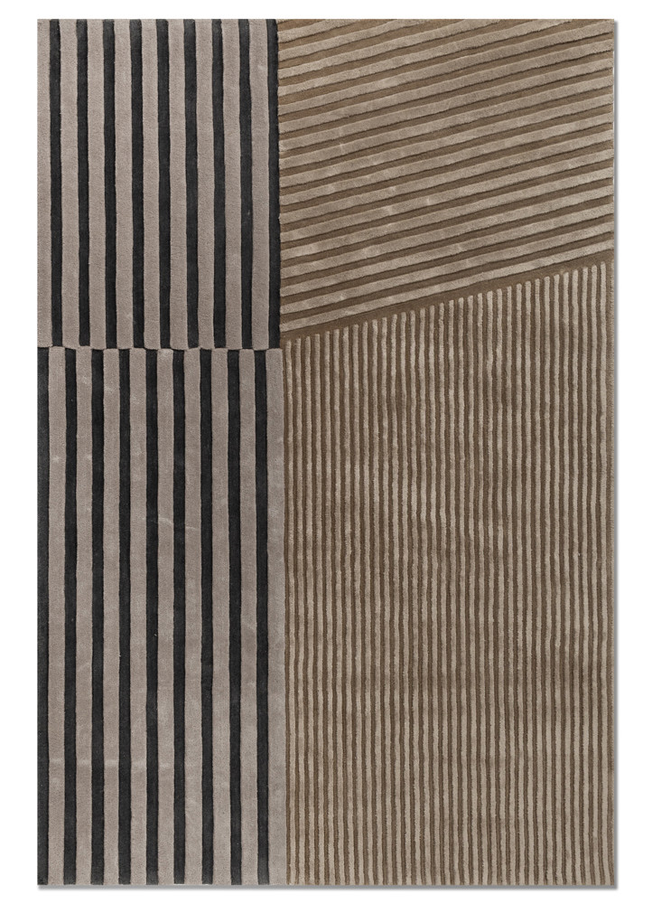 SUKIMA grey and black wool and viscose Hand Tufted Rug
