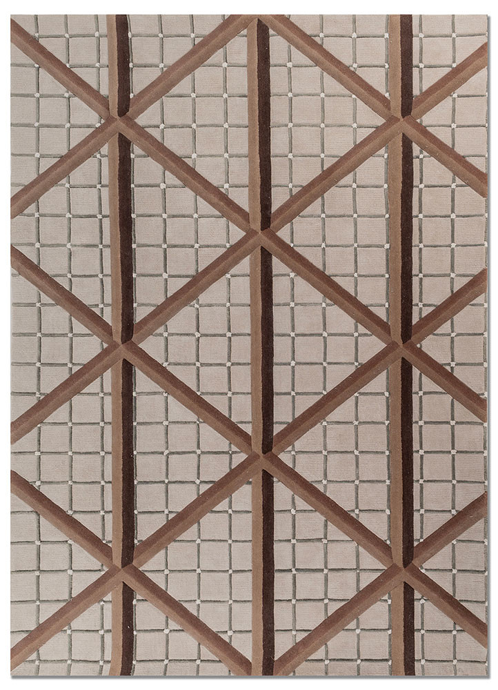 KIGUMI ivory wool and viscose Hand Tufted Rug