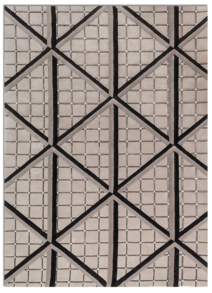 faces grey and black wool and viscose Hand Tufted Rug - HeadShot faces grey and black wool and viscose Hand Tufted Rug - HeadShot