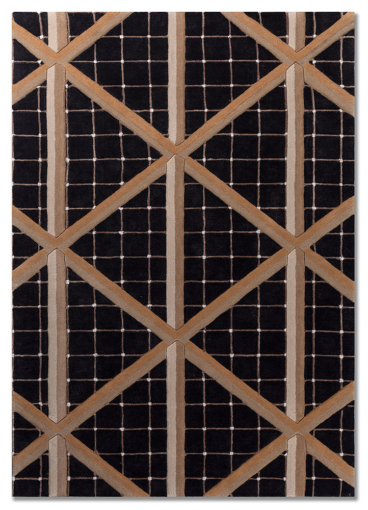 faces beige and brown wool and viscose Hand Tufted Rug - HeadShot faces beige and brown wool and viscose Hand Tufted Rug - HeadShot