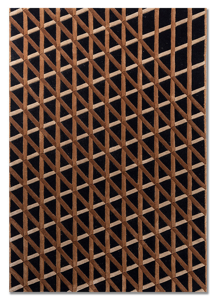 KIGUMI grey and black wool and viscose Hand Tufted Rug