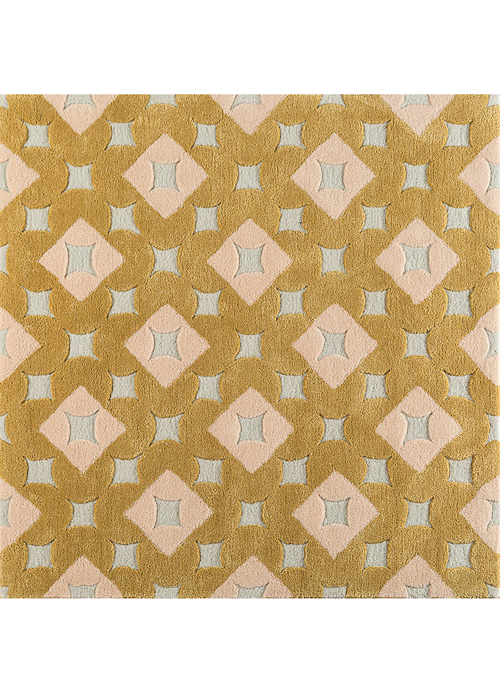 jaipur wunderkammer gold wool and viscose Hand Tufted Rug - HeadShot