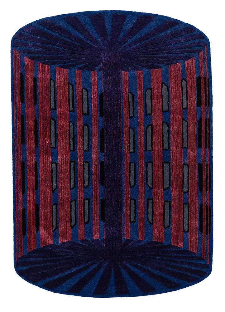 jaipur wunderkammer blue wool and viscose Hand Tufted Rug - HeadShot jaipur wunderkammer blue wool and viscose Hand Tufted Rug - HeadShot