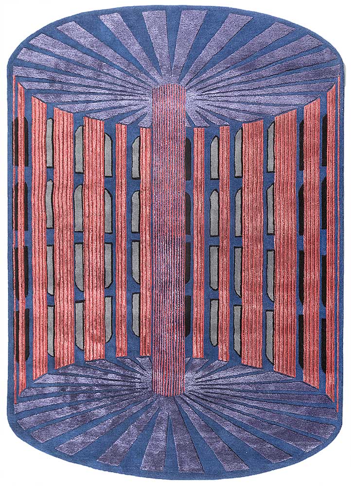 jaipur wunderkammer blue wool and viscose Hand Tufted Rug - HeadShot