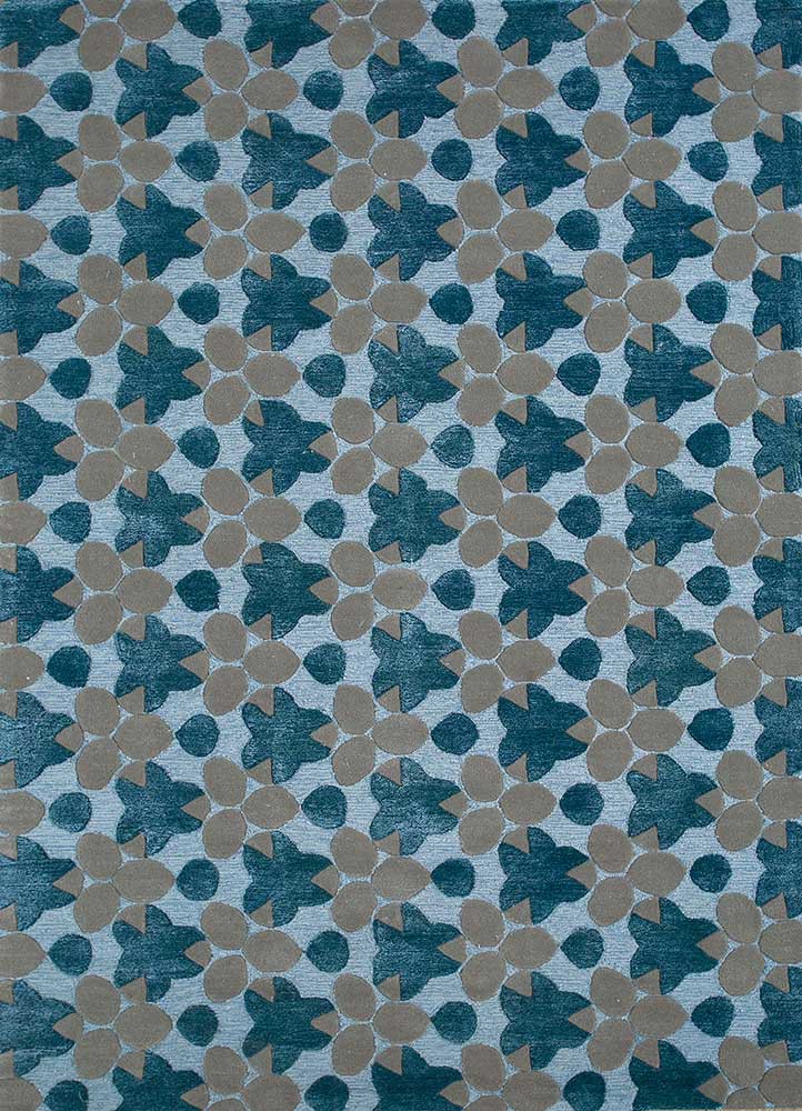 jaipur wunderkammer blue wool and viscose Hand Tufted Rug - HeadShot jaipur wunderkammer blue wool and viscose Hand Tufted Rug - HeadShot