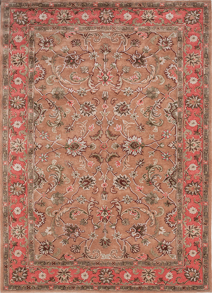 kasbah red and orange wool and viscose Hand Tufted Rug - HeadShot