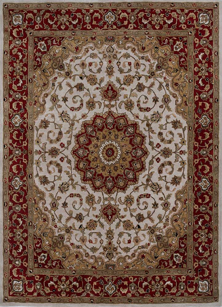 kasbah red and orange wool and viscose Hand Tufted Rug - HeadShot