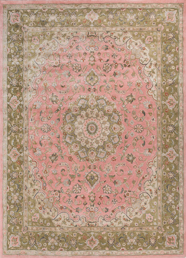  pink and purple wool and viscose Hand Tufted Rug