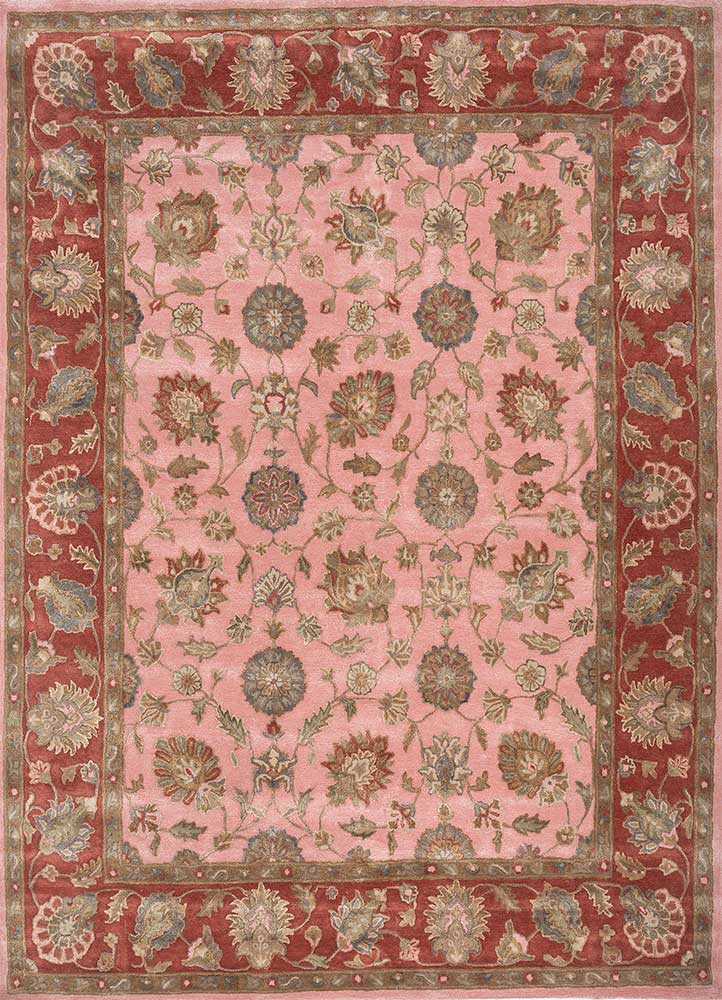  pink and purple wool and viscose Hand Tufted Rug