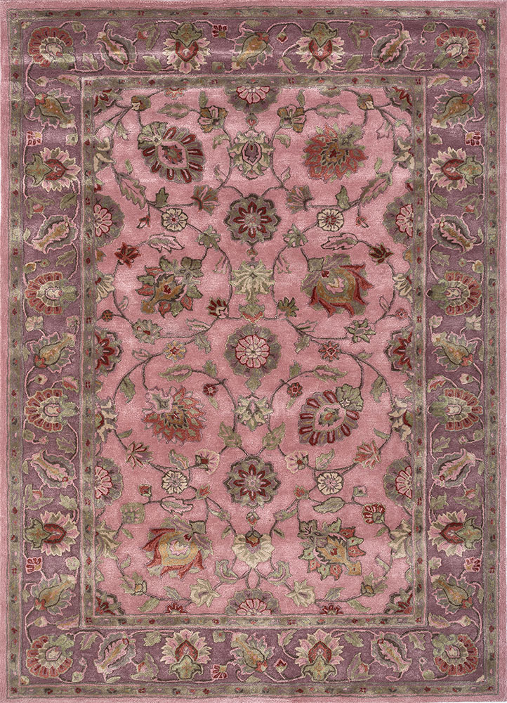 kasbah pink and purple wool and viscose Hand Tufted Rug - HeadShot