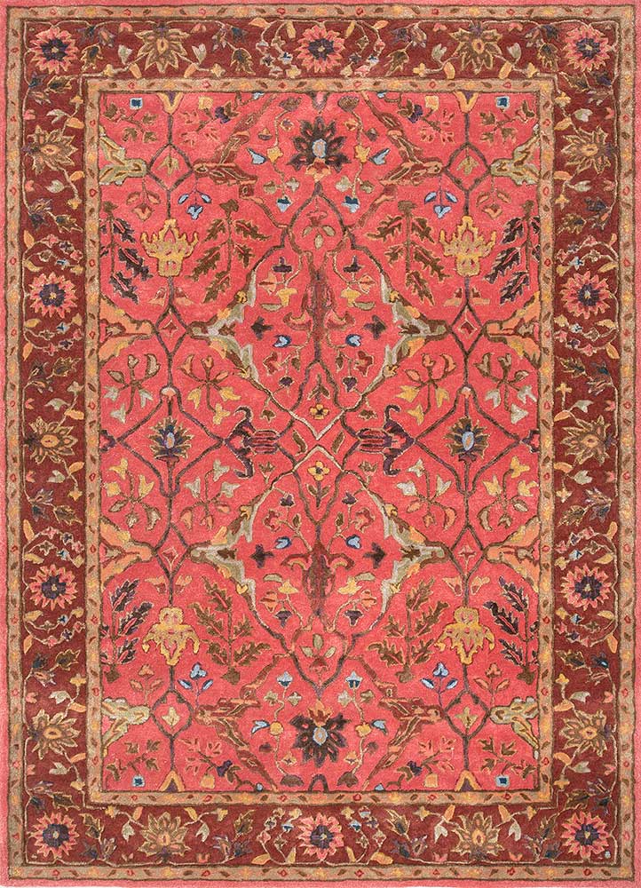 kasbah red and orange wool and viscose Hand Tufted Rug - HeadShot