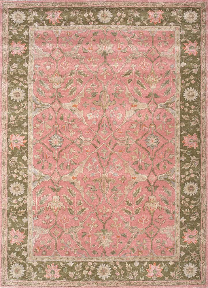 kasbah pink and purple wool and viscose Hand Tufted Rug - HeadShot