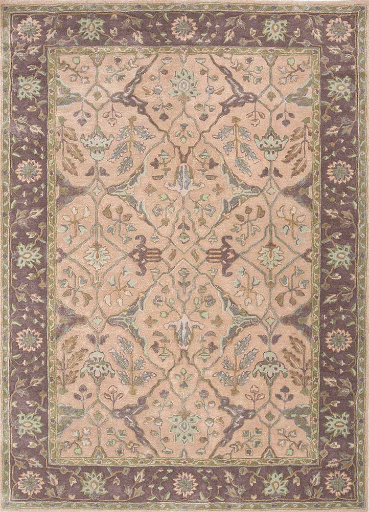 kasbah beige and brown wool and viscose Hand Tufted Rug - HeadShot