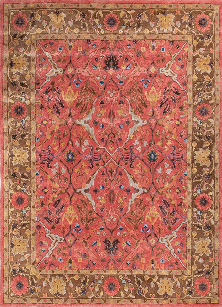 kasbah red and orange wool and viscose Hand Tufted Rug - HeadShot