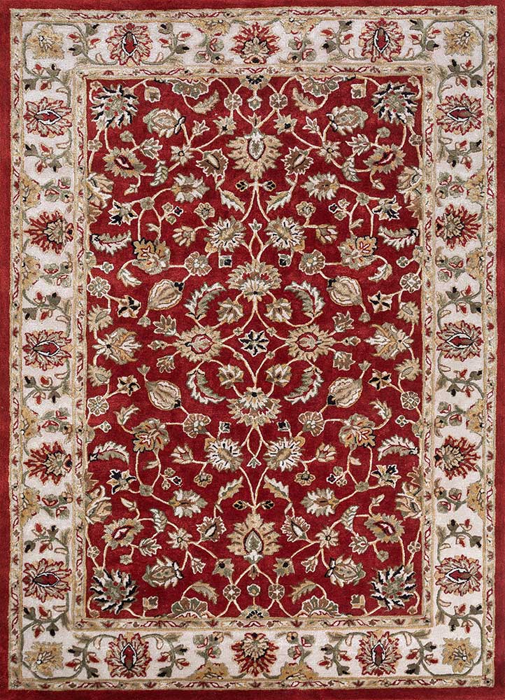 kasbah red and orange wool and viscose Hand Tufted Rug - HeadShot