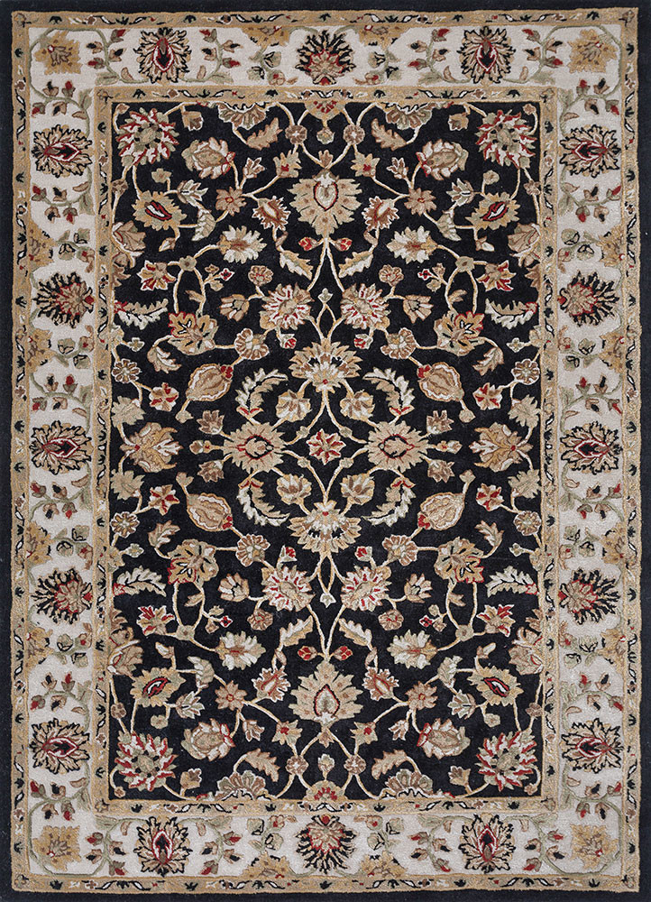 kasbah grey and black wool and viscose Hand Tufted Rug - HeadShot kasbah grey and black wool and viscose Hand Tufted Rug - HeadShot