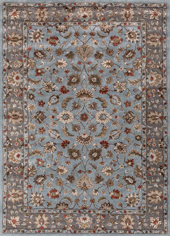 kasbah blue wool and viscose Hand Tufted Rug - HeadShot