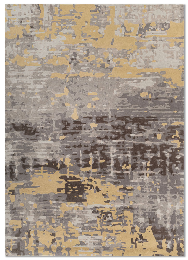 genesis grey and black wool Hand Tufted Rug - HeadShot