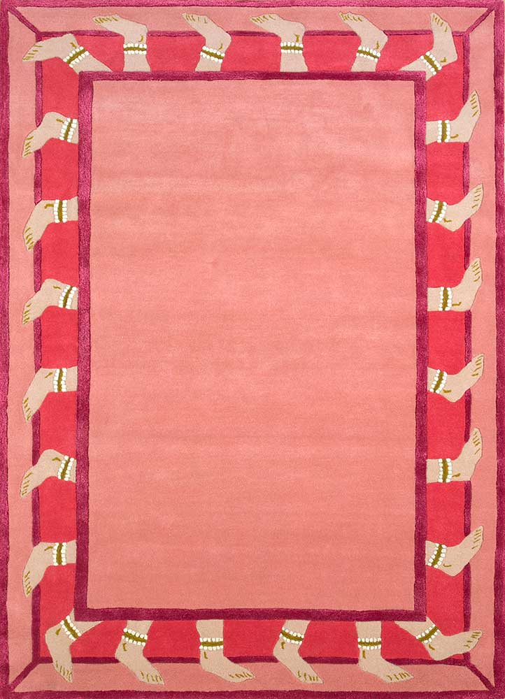 jaipur wunderkammer red and orange wool and viscose Hand Tufted Rug - HeadShot