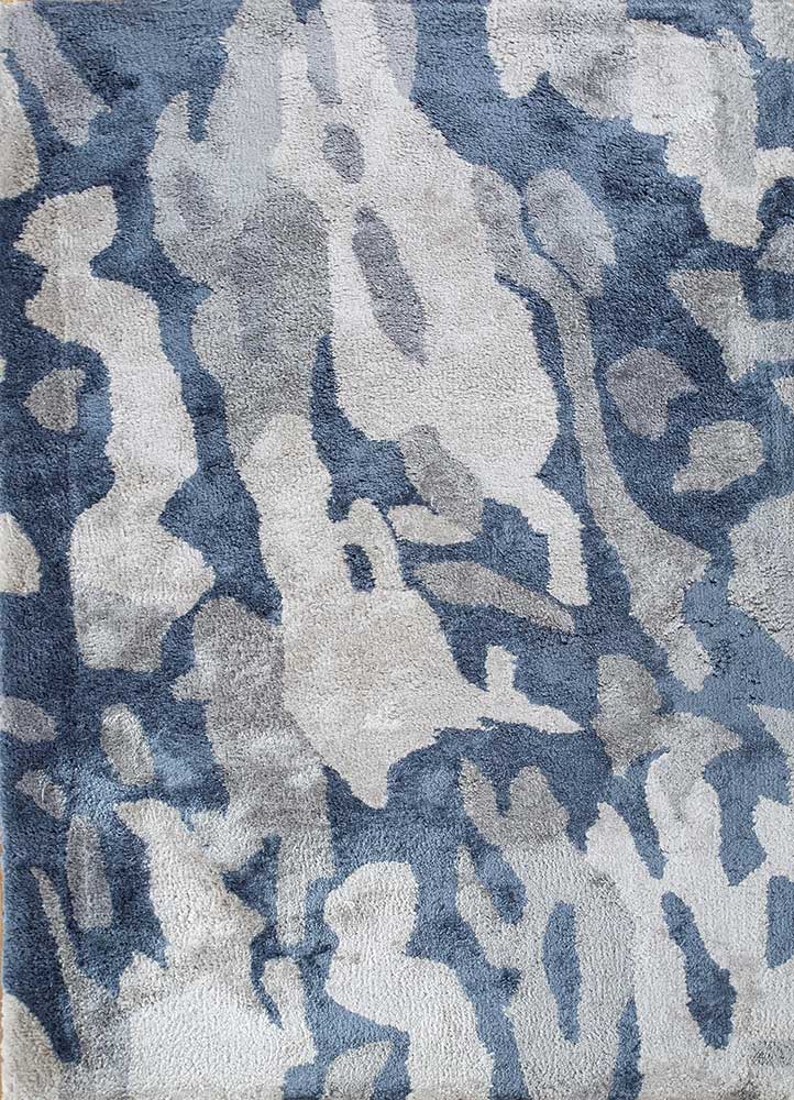  blue viscose Hand Tufted Rug