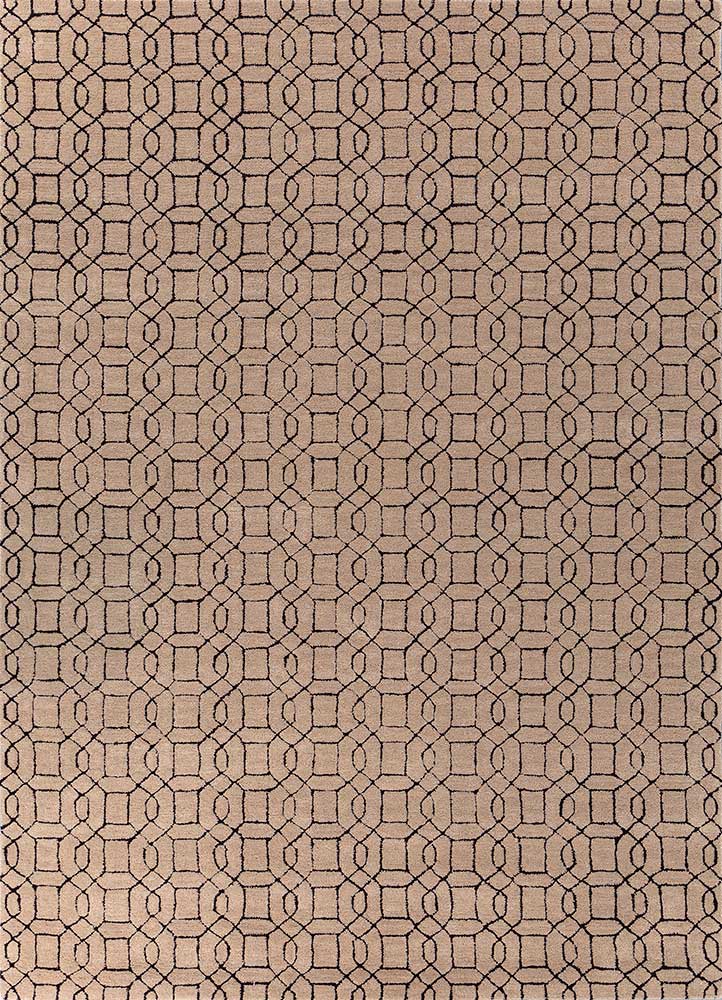 contour beige and brown wool Hand Tufted Rug - HeadShot