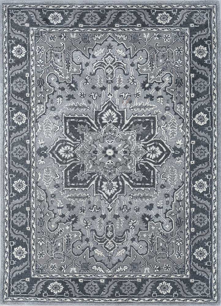 mythos grey and black wool and viscose Hand Tufted Rug - HeadShot