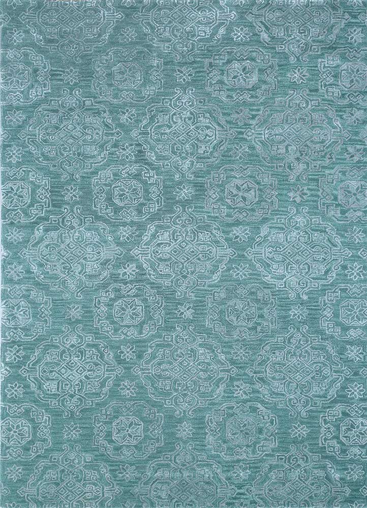 imara green wool and viscose Hand Tufted Rug - HeadShot