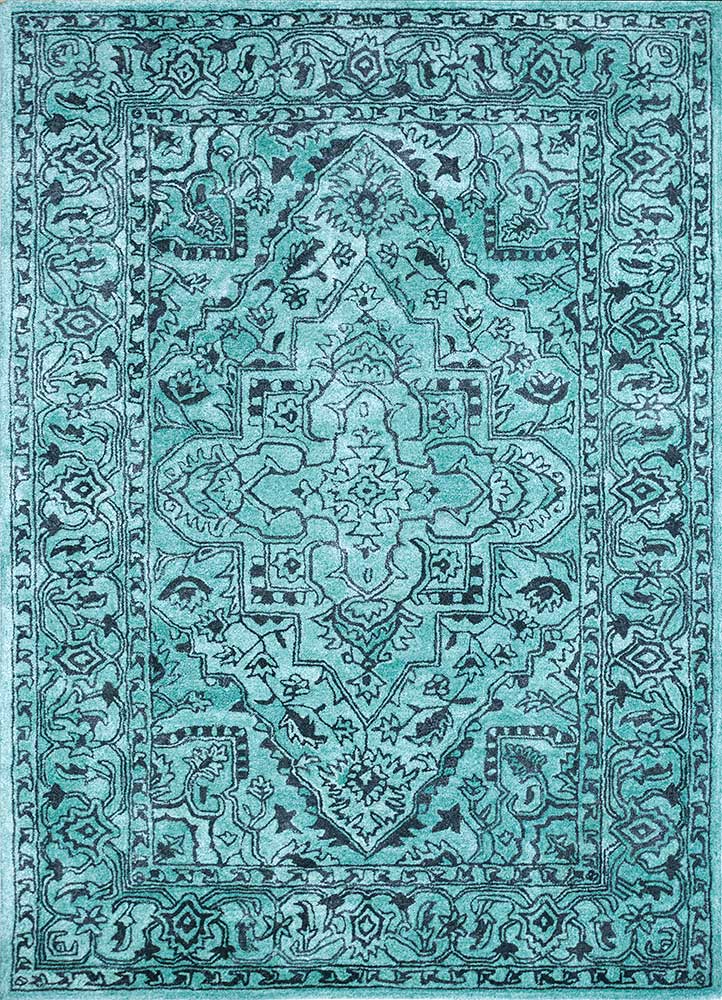 imara blue viscose Hand Tufted Rug - HeadShot