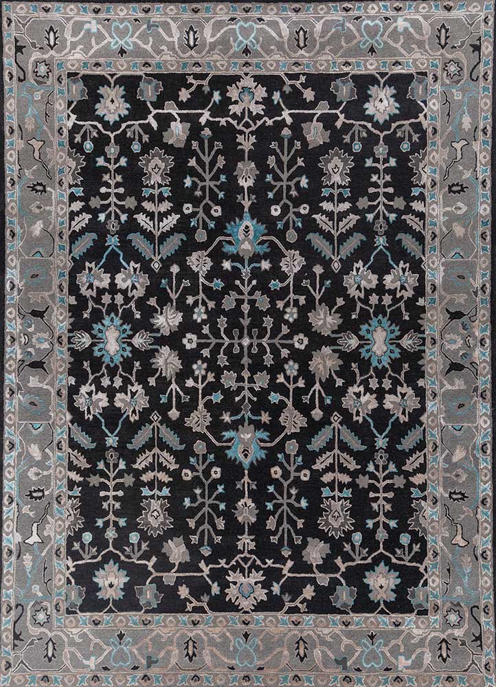 kasbah blue wool and viscose Hand Tufted Rug - HeadShot