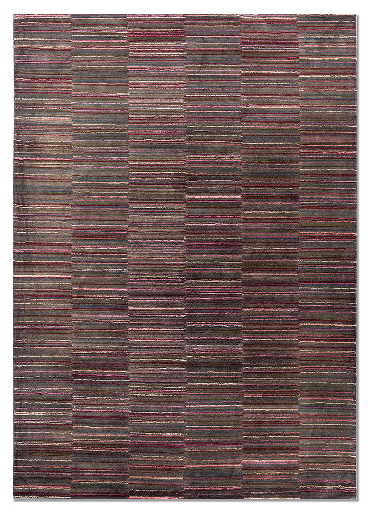  grey and black wool and viscose Hand Tufted Rug