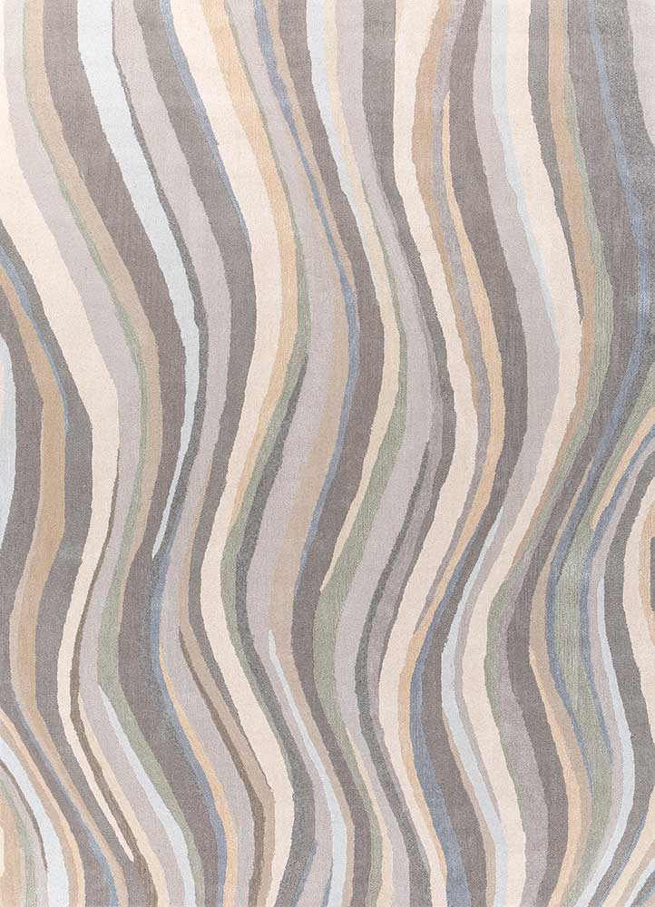 acar grey and black wool and viscose Hand Tufted Rug - HeadShot
