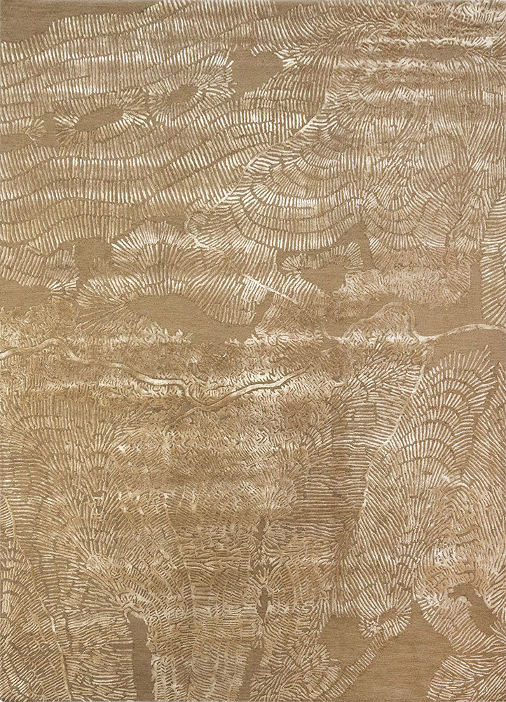 white noise beige and brown wool and viscose Hand Tufted Rug - HeadShot white noise beige and brown wool and viscose Hand Tufted Rug - HeadShot