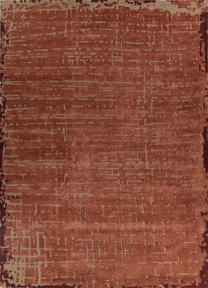  red and orange wool and viscose Hand Tufted Rug