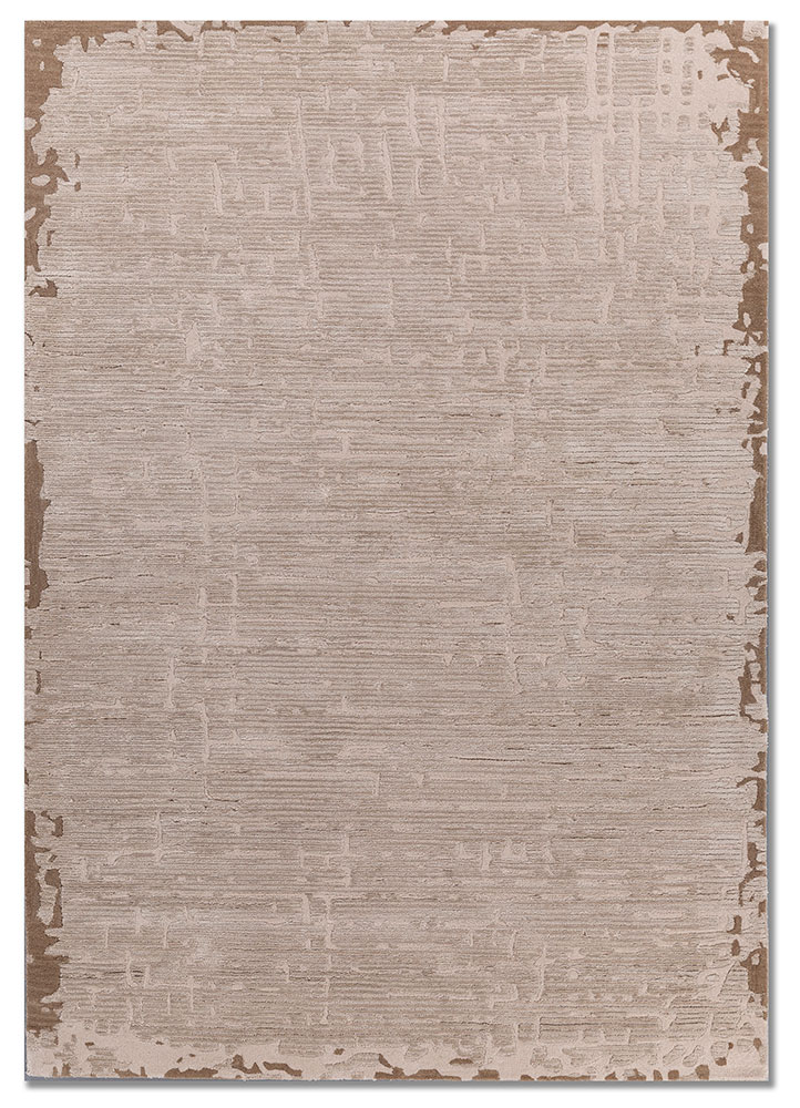  ivory wool and viscose Hand Tufted Rug