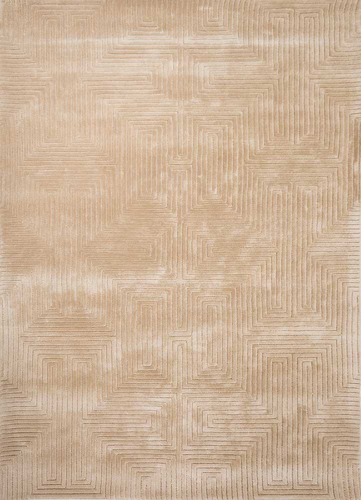 caliedo beige and brown viscose Hand Tufted Rug - HeadShot