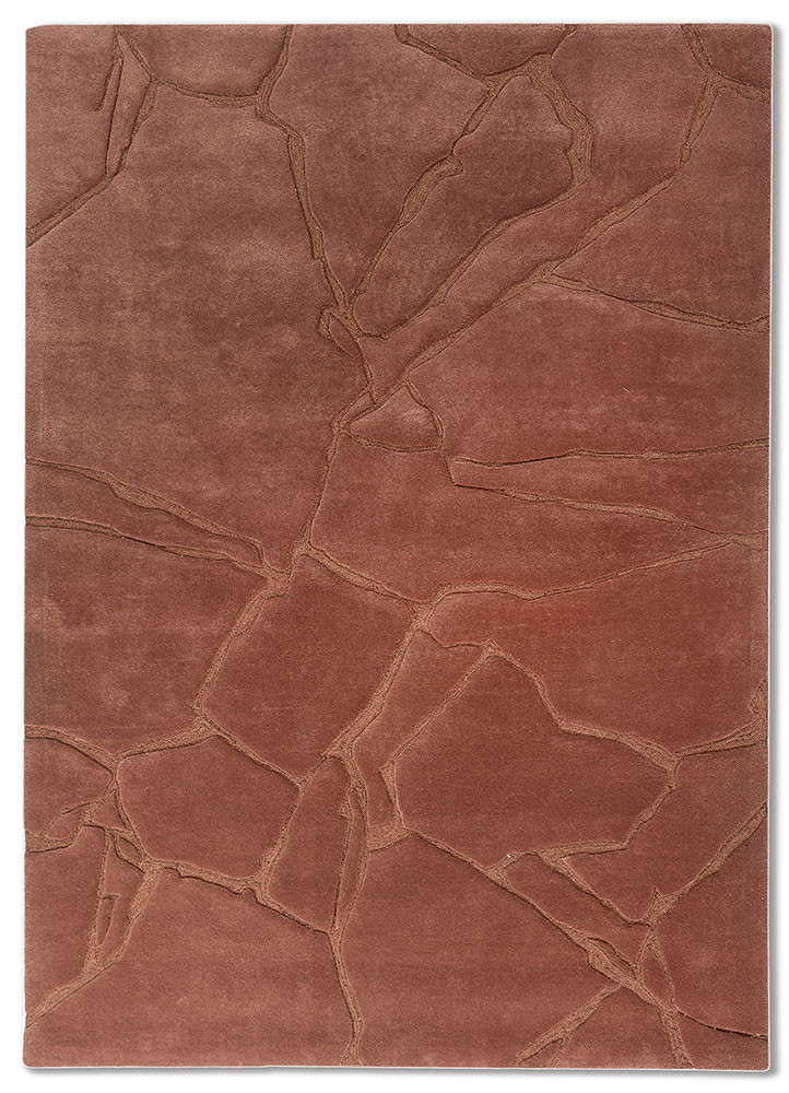  red and orange wool and viscose Hand Tufted Rug