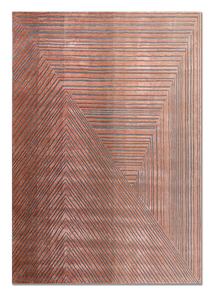  red and orange wool and viscose Hand Tufted Rug
