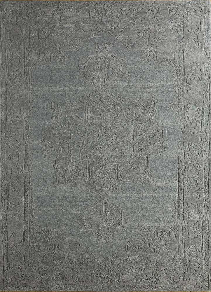 mythos grey and black wool and viscose Hand Tufted Rug - HeadShot