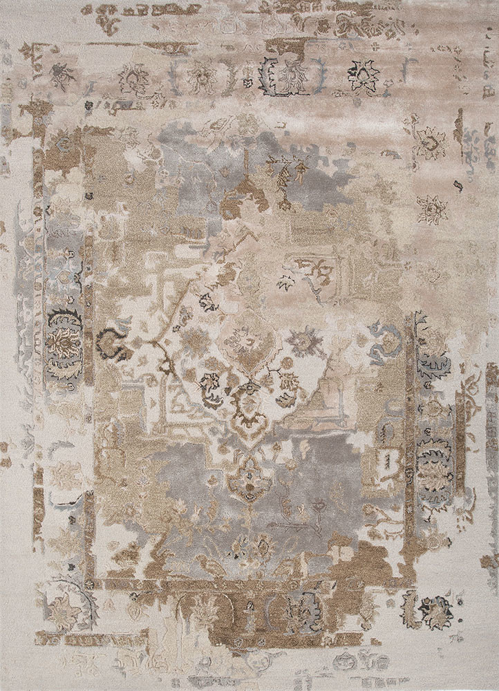 mythos ivory wool and viscose Hand Tufted Rug - HeadShot mythos ivory wool and viscose Hand Tufted Rug - HeadShot