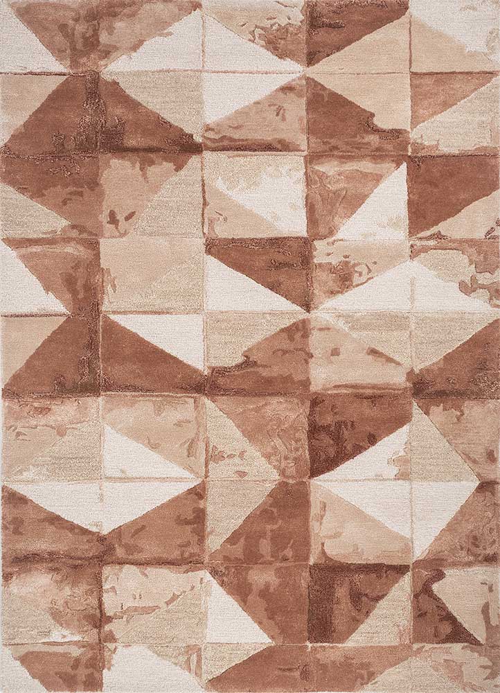  red and orange wool and viscose Hand Tufted Rug
