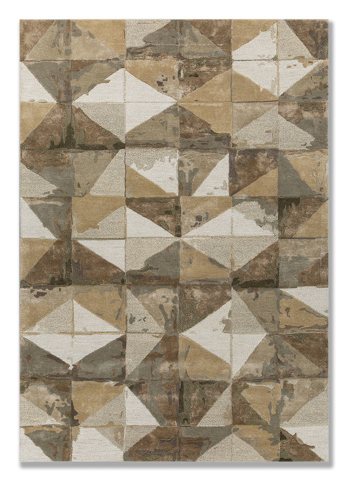  blue wool and viscose Hand Tufted Rug