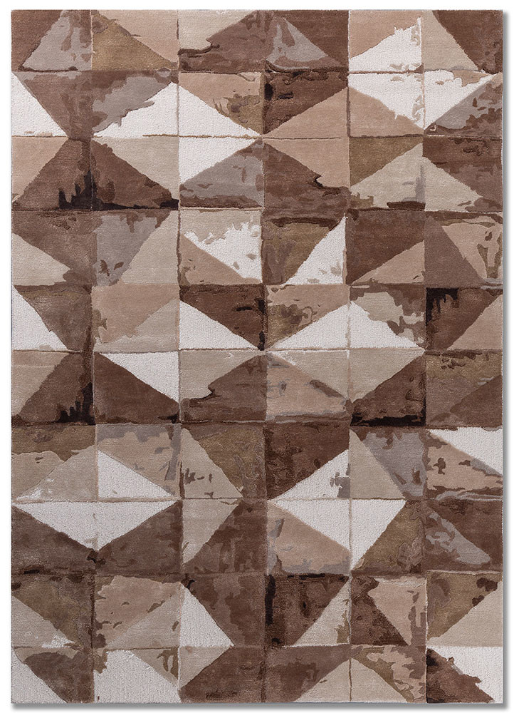  ivory wool and viscose Hand Tufted Rug