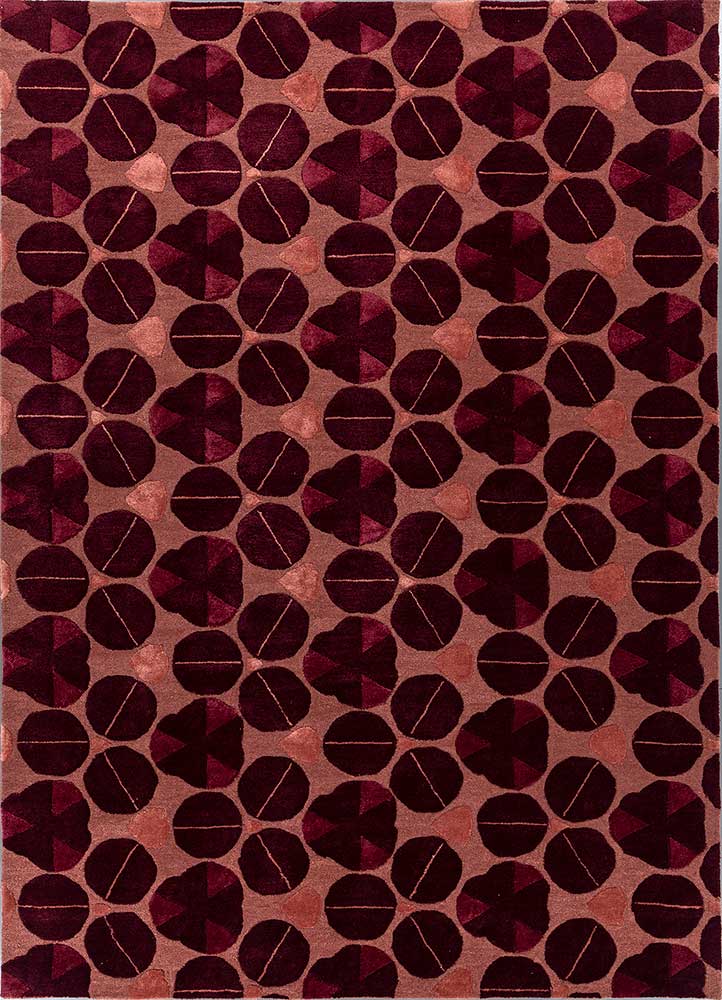 jaipur wunderkammer red and orange wool and viscose Hand Tufted Rug - HeadShot