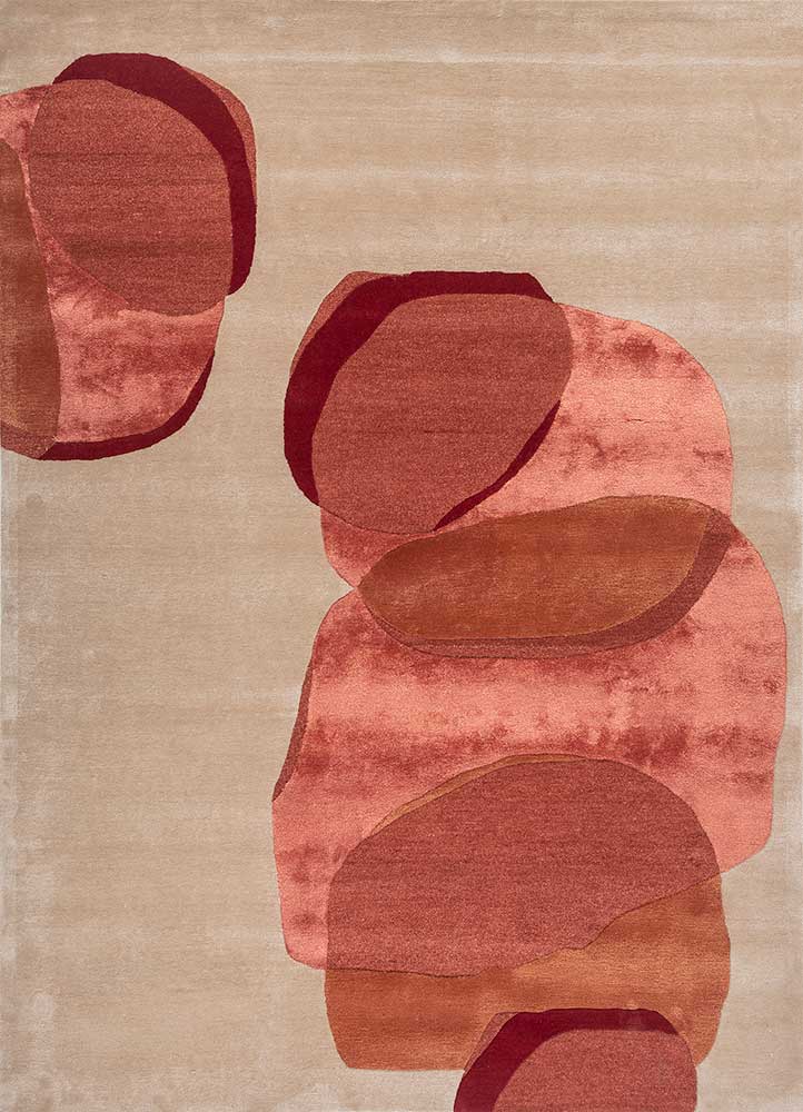  ivory wool and viscose Hand Tufted Rug