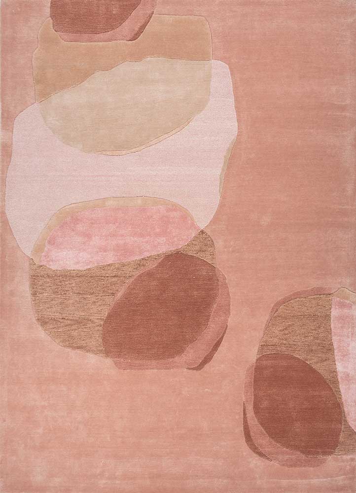  pink and purple wool and viscose Hand Tufted Rug